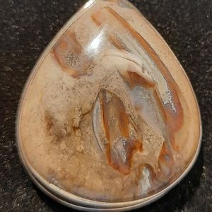 Silver necklace Fossil Pendant